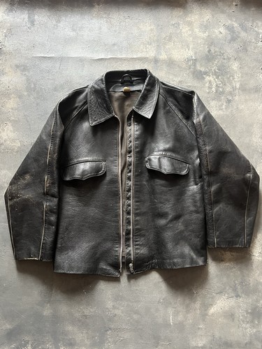 Giubotto pelle nero esercito - pelle,