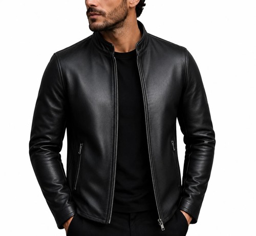 Giacca uomo nera vera - pelle, di
