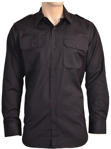 Nero ripstop campo camicia - nero,
