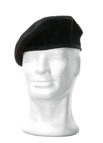 Basco militare nero con bordo - militare,